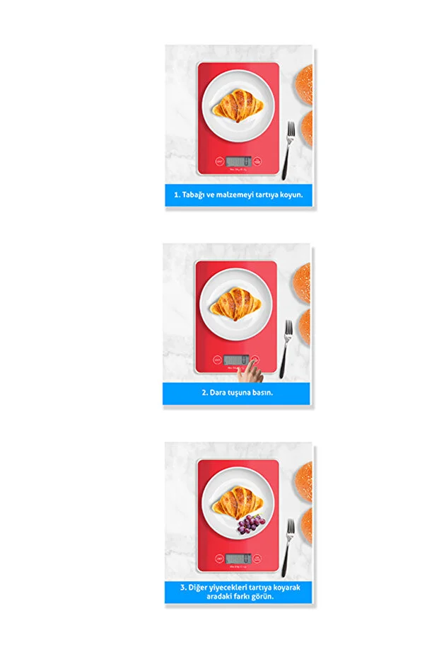 Dijital Hassas Mutfak Tartısı Kırmızı